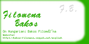 filomena bakos business card